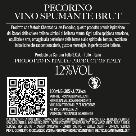Pecorino Spumante Cantina Tollo Retroetichetta
